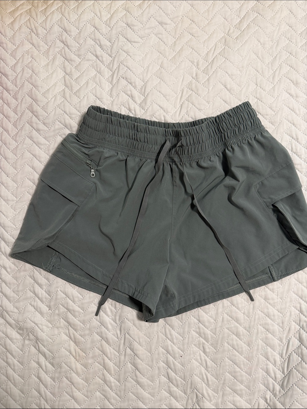 Women’s Athletic Drawstring Shorts in Olive